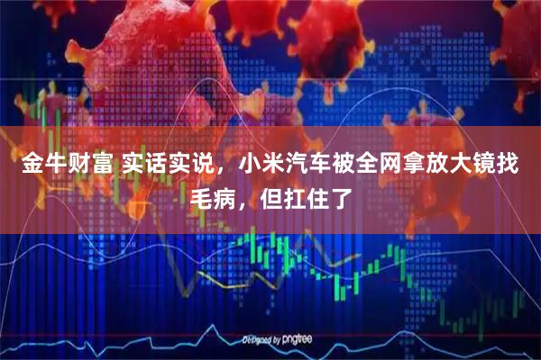 金牛财富 实话实说，小米汽车被全网拿放大镜找毛病，但扛住了